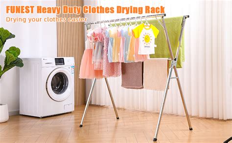 Amazon.com: funest Drying Rack Clothing, 79 Inches Adjustble &amp; Foldable ...