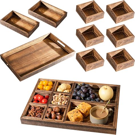 Amazon.com: BSTNASI Wooden Serving Tray with Handle Rectangular Solid ...