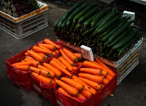Vibrant Farmers Market Featuring a Variety of Fresh Vegetables on ...