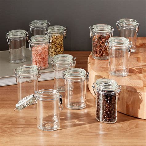 Mini Oval Spice-Herb Jars with Clamp Set of 12 + Reviews | Crate and ...