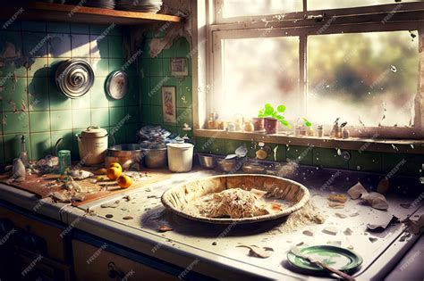 Premium Photo | Kitchen mess with disgusting smell from rotten food ...