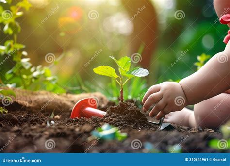 Child Planting Seedling in Soil Stock Image - Image of hands ...