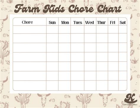 Farm Kid Chore Chart - Etsy