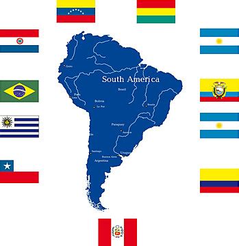 Map Of South America Market America Flag Vector, Market, America, Flag ...