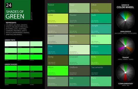 24 Shades of Green Color Palette – graf1x.com