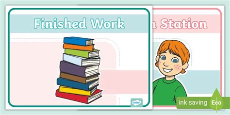 Finished Work and Extension Station Display Posters - Twinkl