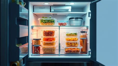 Organized Meal Prep Containers in a Modern Kitchen Fridge Inspiring ...