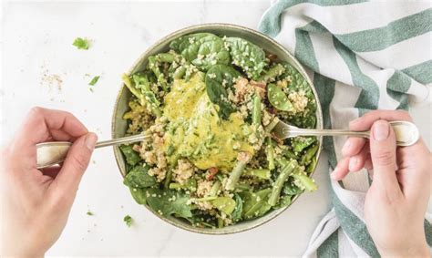 Asparagus + Quinoa with Bacon &amp; Fresh Spinach Salad | Clean Food Crush