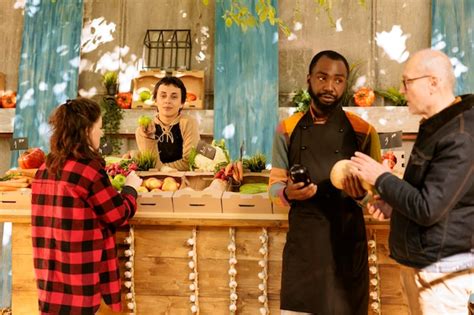 Premium Photo | Farmers display seasonal fruits and veggies