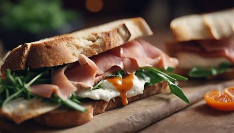 Chicken Prosciutto Burrata Romesco and Arugula Sandwich: A Gourmet ...