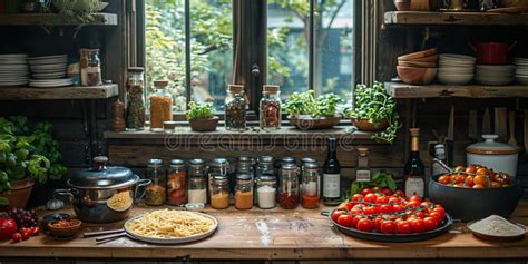 Closeup of Process of Making Cooking Homemade Pasta. Chef Make Fresh ...