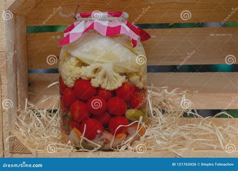 Canned Tomatoes in a Jar Stand on a Shelf Stock Photo - Image of autumn ...