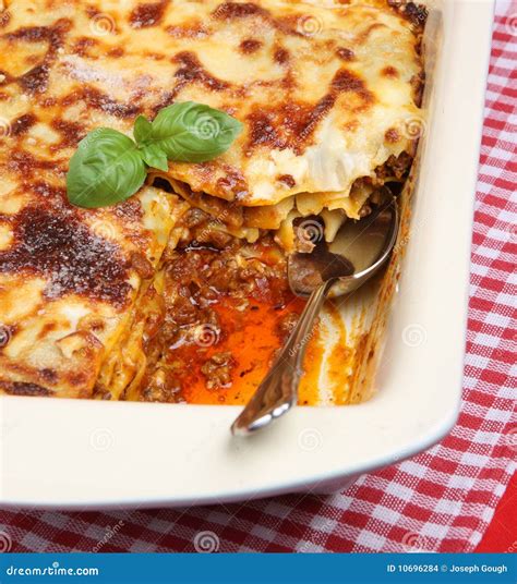 Lasagna in Serving Dish stock photo. Image of sliced - 10696284
