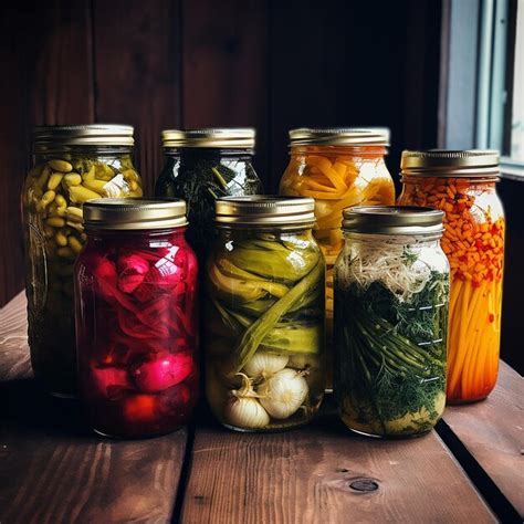 Premium Photo | Fermented vegetables in jars