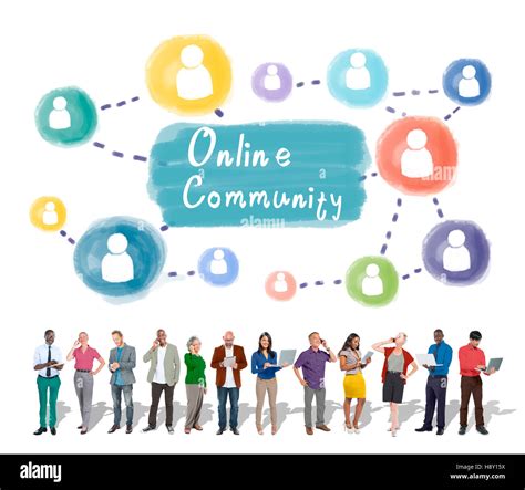 Online Community Sharing Communication Society Concept Stock Photo - Alamy