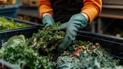 turning a compost pile in a community garden. compost full of ...