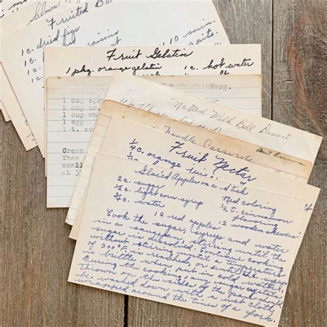 8 Different Random Vintage Handwritten Recipe Cards - Crafty Lisa's Vintage