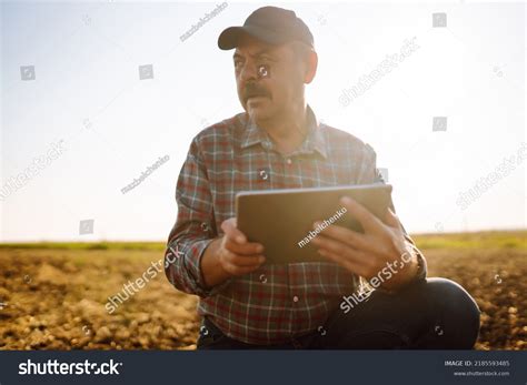 Farmer Checking Soil Quality Before Sowing Stock Photo 2185593485 ...