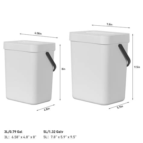 Puro Compost Bin with Lid - White 3L / 0.79 Gal – Home by EKO