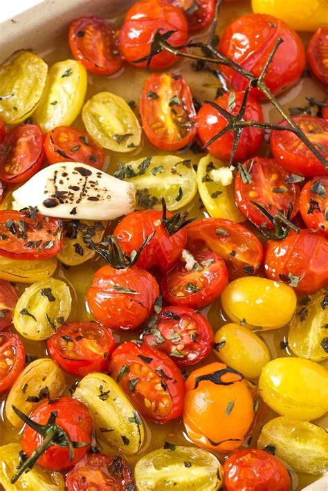 Roasted Tomatoes with Garlic and Herbs - The Domestic Dietitian