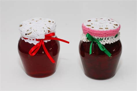 Homemade Jam Jars Isolated On White Background Stock Photo - Download ...