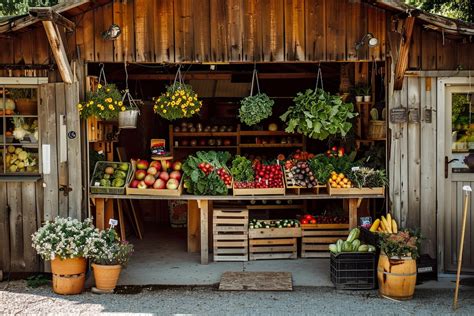 Premium Photo | Rustic roadside farm stand overflowing with fresh ...