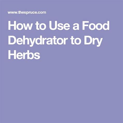 How to Use a Food Dehydrator to Dry Herbs | Dehydrator recipes, Drying ...