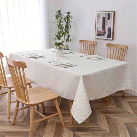TC1374 - 60 x 90 White Gold Jacquard Houndstooth Tablecloth | Timeless ...