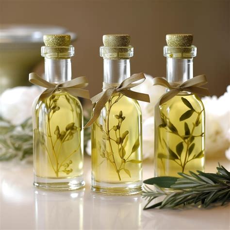 Premium Photo | Natural Beauty DIY Herb Infused Olive Oil Bottles