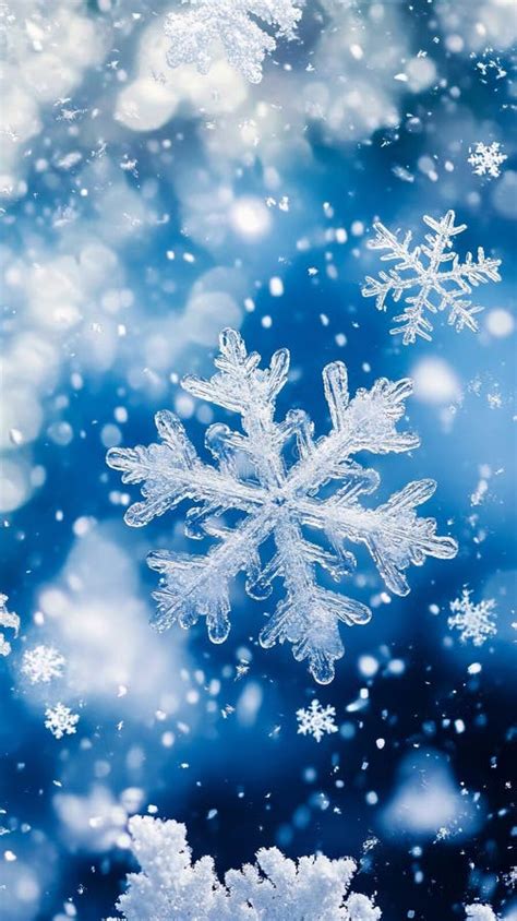 Snowflakes Falling from the Sky in the Winter Stock Photo - Image of ...