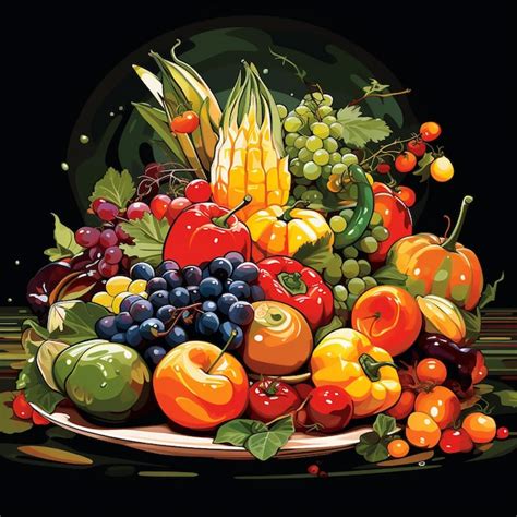 Premium Photo | Vibrant Illustration of Freshly Harvested Produce