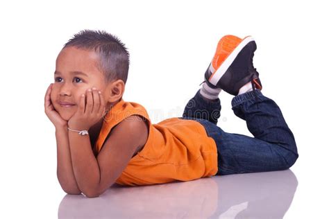 Child Lying on the Ground Who Dreams Stock Image - Image of asian, kids ...