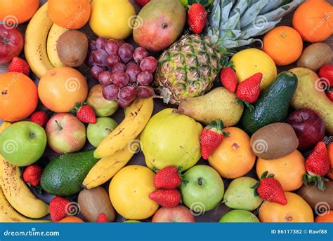Variety of Fruits Background Stock Photo - Image of control, diabetes ...