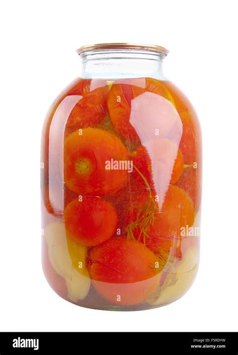 Canned tomatoes in glass jars isolated on white Stock Photo - Alamy