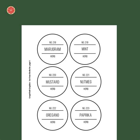 Round Herb Labels for Mason Jars, Minimalist Style Labels, Clean Round ...