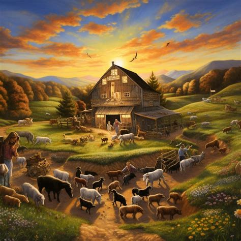 Premium AI Image | Rural Rhythms Capturing the Spirit of Farm Life