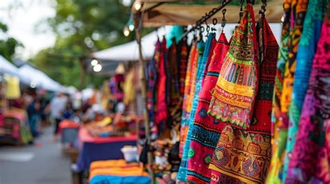 Premium Photo | Handmade craft fair vibrant stalls with local artisans