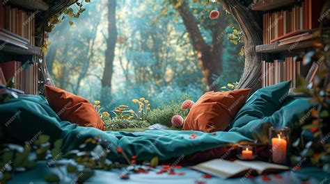 Premium Photo | Cozy Storytime Nook in Fantasy Landscape