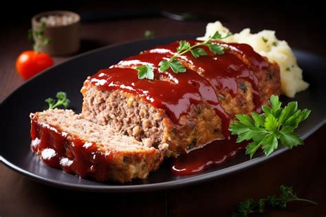 Premium Photo | Meatloaf Baked Ground Meat Dish with Bread Crumbs and ...