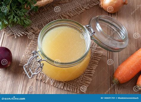 Chicken Bone Broth in a Glass Jar Stock Image - Image of bouillon, soup ...