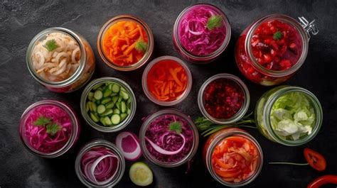 Premium Photo | Fermented vegetables in jars
