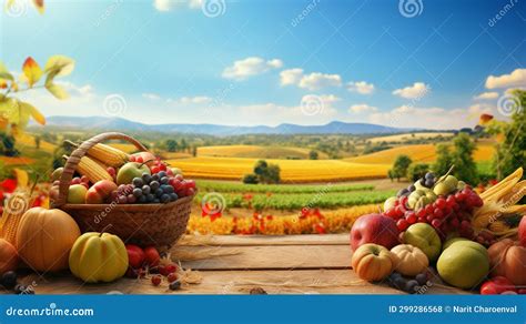 Harvest Bounty: A Stunning Table Spread In A Traditional Barn Stock ...