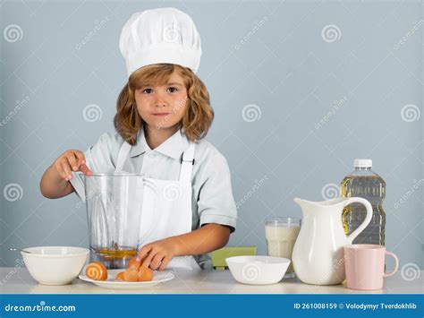 Cooking Children. Chef Kid Boy Making Fresh Vegetables for Healthy Eat ...