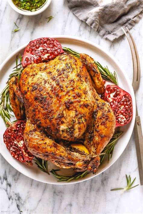 Roasted Chicken Recipe with Garlic Herb Butter – Whole Roast Chicken ...