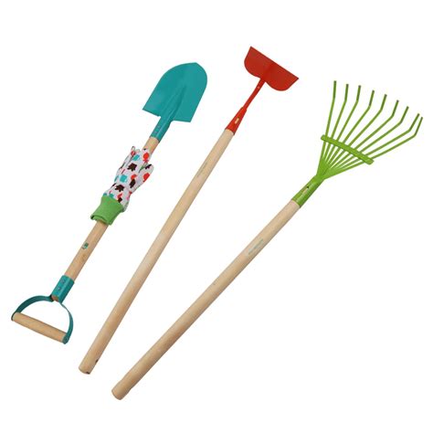 Just For Kids Garden Tools Set With Spade,Hoe And Leaf Rake,3-piece ...