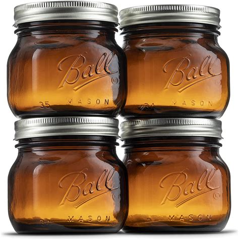 2 Pack - 1 Gallon Mason Jar - Glass Jar Wide Mouth with Plastic Lid ...
