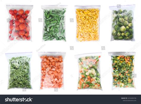 Set Different Frozen Vegetables Plastic Bags Stock Photo 1616494726 ...