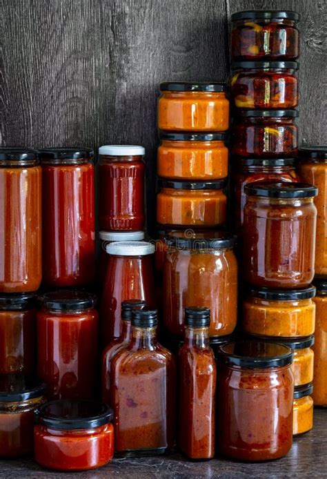 Glass Jars with Homemade Tomato Sauce Stock Image - Image of ketchup ...