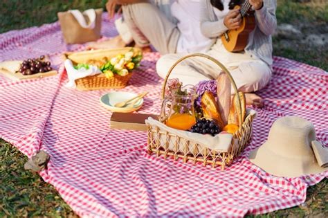 Premium Photo | Picnic lunch meal outdoors park with food picnic basket ...