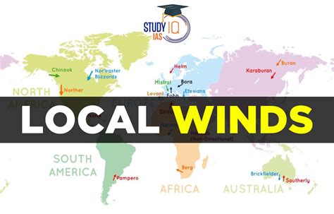 Local Winds of the World, Types, Map, List of Major Local Winds